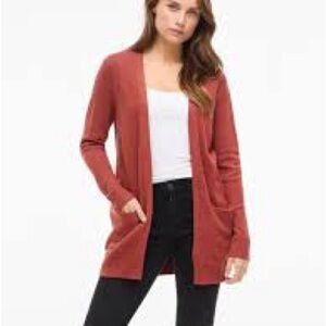 Bobeau Women's Warm Rust Cardigan